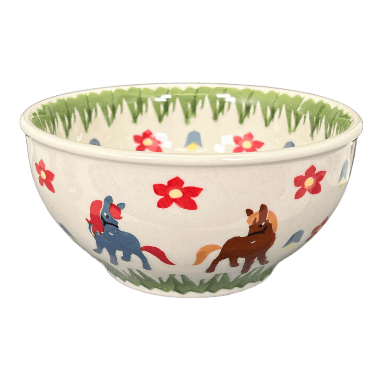 Bowl, Round, Tapered, 5.25" in "Ponies & Posies" by Manufaktura | M052T-DKON