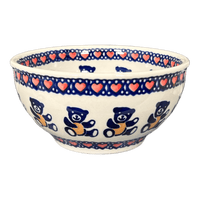 A picture of a Polish Pottery 5.25" Tapered Bowl (Teddy Love) | M052T-MSK as shown at PolishPotteryOutlet.com/products/5-25-tapered-bowl-teddy-love-m052t-msk