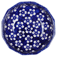 A picture of a Polish Pottery Multi-Angular, Multi-Use Bowl (Modern Blue) | M058M-J8KO as shown at PolishPotteryOutlet.com/products/multiangular-multiuse-bowl-modern-blue