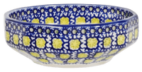 A picture of a Polish Pottery Multangular Bowl (Iris) | M058S-BAM as shown at PolishPotteryOutlet.com/products/multiangular-multiuse-bowl-iris