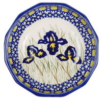 A picture of a Polish Pottery Multangular Bowl (Iris) | M058S-BAM as shown at PolishPotteryOutlet.com/products/multiangular-multiuse-bowl-iris