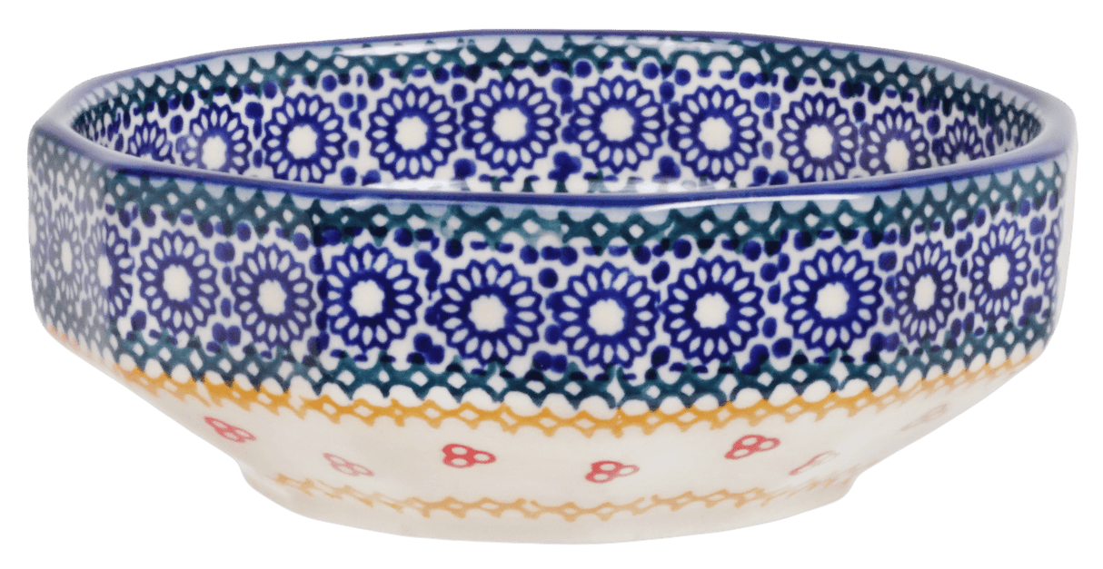 Bowl, Multiangular, 5" in "Ruby Bouquet" by Manufaktura | M058S-DPCS