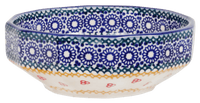 A picture of a Polish Pottery Multangular Bowl (Ruby Bouquet) | M058S-DPCS as shown at PolishPotteryOutlet.com/products/multiangular-multiuse-bowl-ruby-bouquet