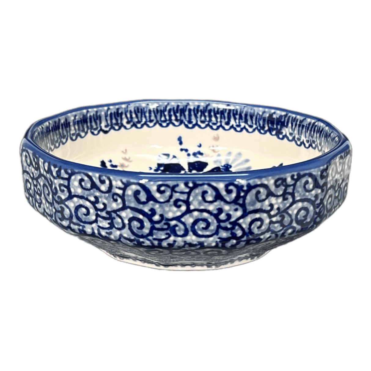 Bowl, Multiangular, 5" in "Blue Life" by Manufaktura | M058S-EO39