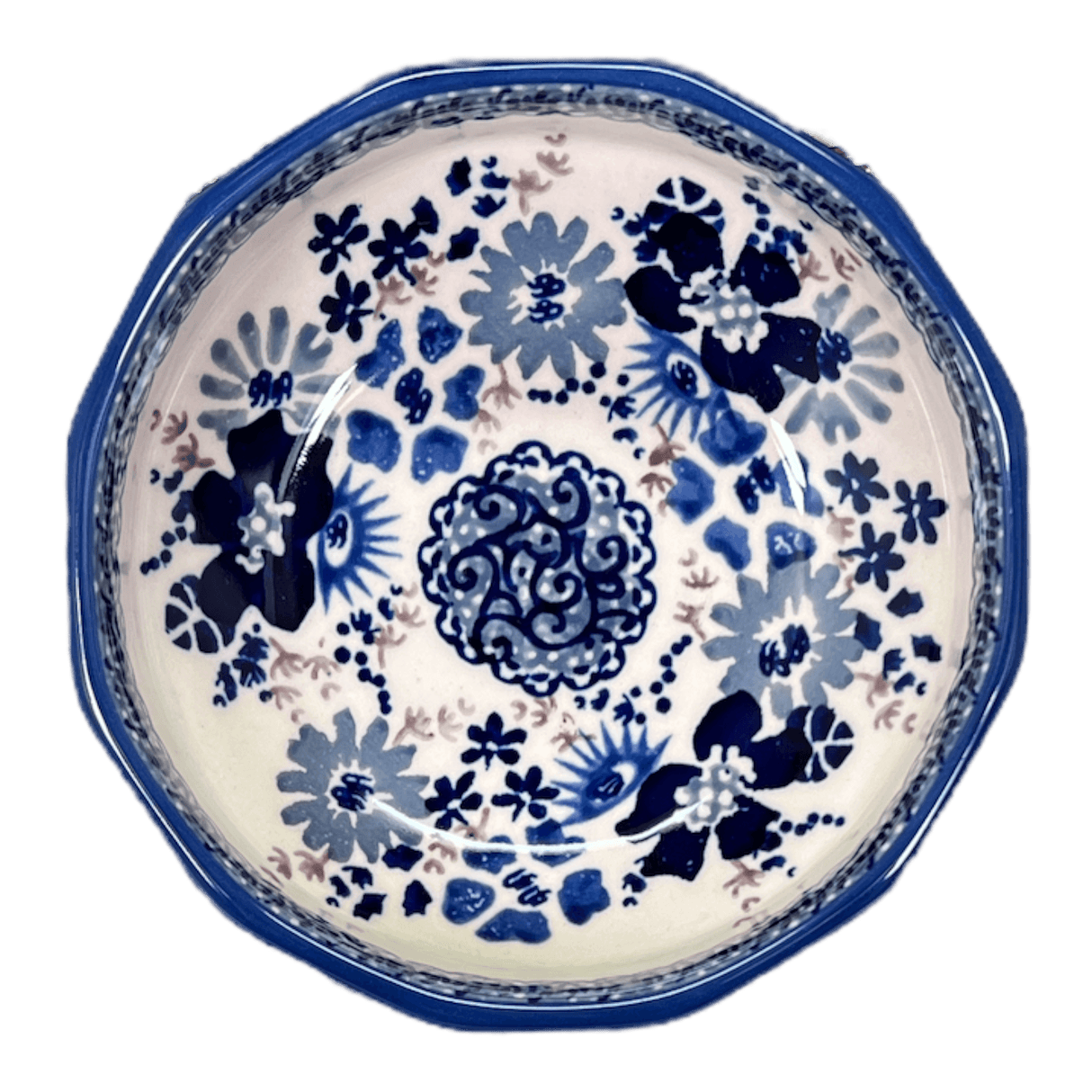 Bowl, Multiangular, 5" in "Blue Life" by Manufaktura | M058S-EO39