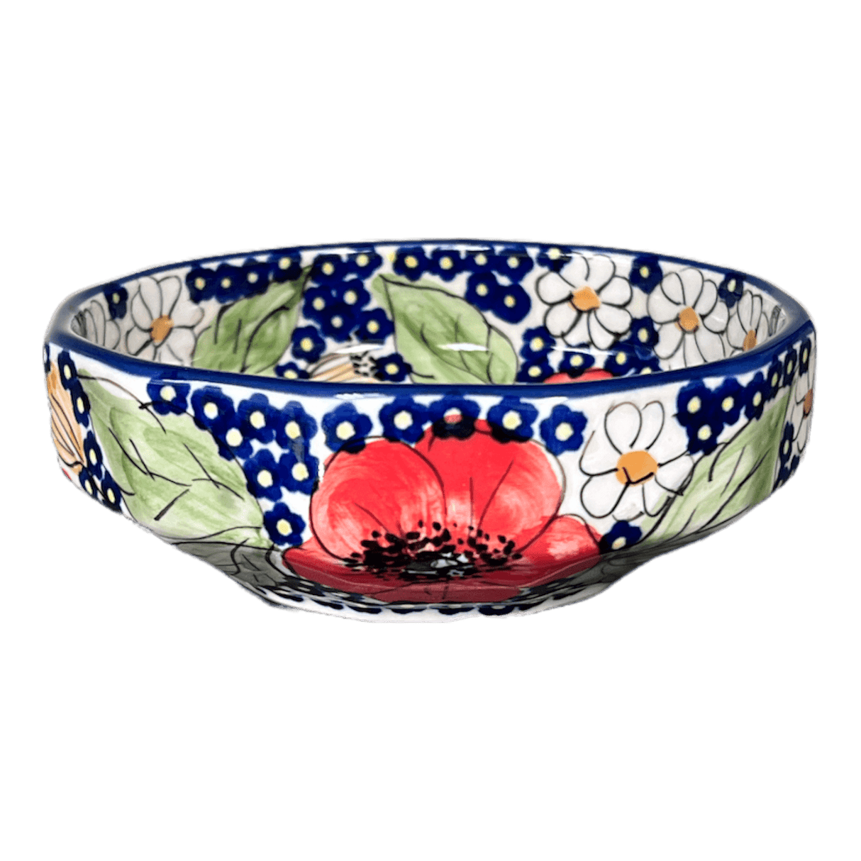 Bowl, Multiangular, 5" in "Poppies & Posies" by Manufaktura | M058S-IM02