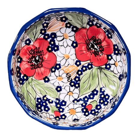 Bowl, Multiangular, 5" in "Poppies & Posies" by Manufaktura | M058S-IM02