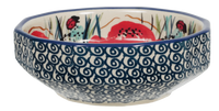 A picture of a Polish Pottery Multangular Bowl (Poppy Paradise) | M058S-PD01 as shown at PolishPotteryOutlet.com/products/multi-angular-multi-use-bowl-poppy-paradise