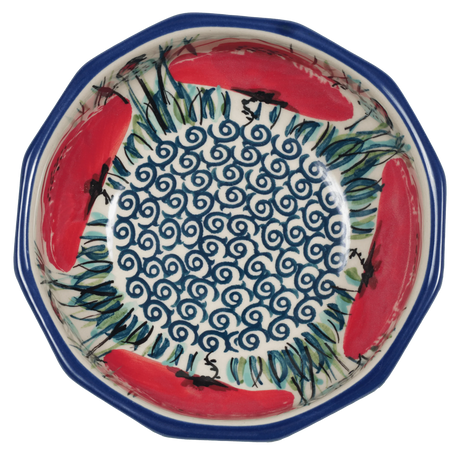 Bowl, Multiangular, 5" in "Poppy Paradise" by Manufaktura | M058S-PD01