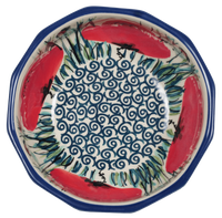 A picture of a Polish Pottery Multangular Bowl (Poppy Paradise) | M058S-PD01 as shown at PolishPotteryOutlet.com/products/multi-angular-multi-use-bowl-poppy-paradise