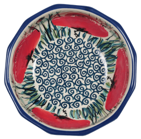 Polish Pottery Multangular Bowl (Poppy Paradise) | M058S-PD01 Additional Image at PolishPotteryOutlet.com