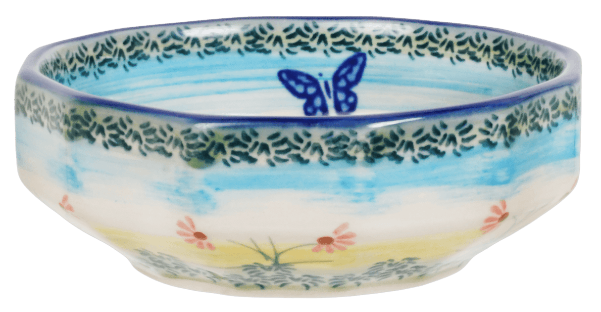 Bowl, Multiangular, 5" in "Butterflies in Flight" by Manufaktura | M058S-WKM