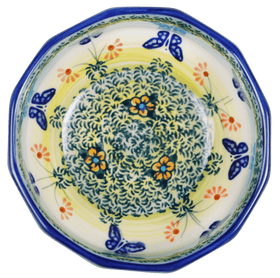 Polish Pottery Multangular Bowl (Butterflies in Flight) | M058S-WKM Additional Image at PolishPotteryOutlet.com