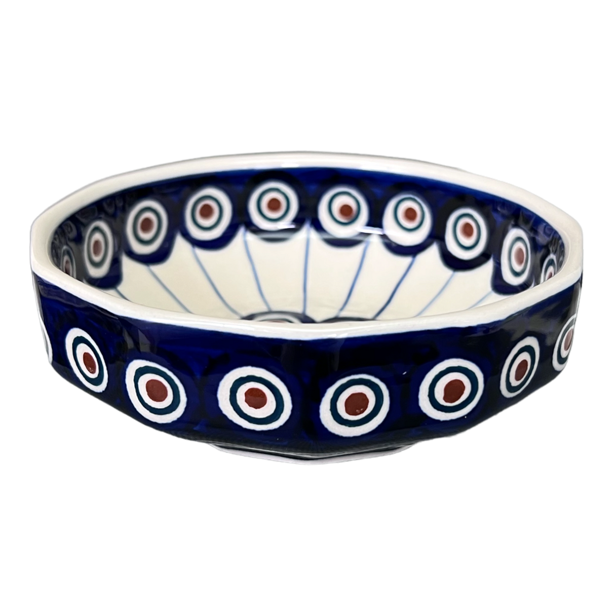 Bowl, Multiangular, 5" in "Peacock in Line" by Manufaktura | M058T-54A