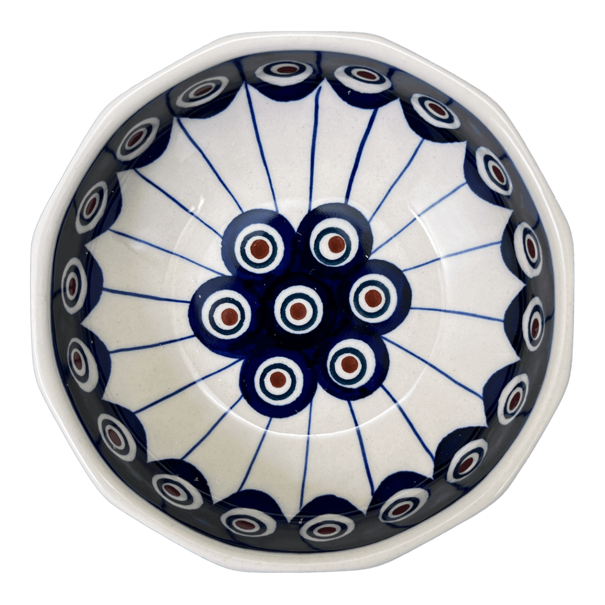 Bowl, Multiangular, 5" in "Peacock in Line" by Manufaktura | M058T-54A