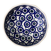 A picture of a Polish Pottery Multangular Bowl (Eyes Wide Open) | M058T-58 as shown at PolishPotteryOutlet.com/products/multi-angular-multi-use-bowl-eyes-wide-open-m058t-58