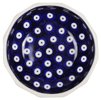 A picture of a Polish Pottery Multangular Bowl (Dot to Dot) | M058T-70A as shown at PolishPotteryOutlet.com/products/multi-angular-multi-use-bowl-dot-to-dot-m058t-70a
