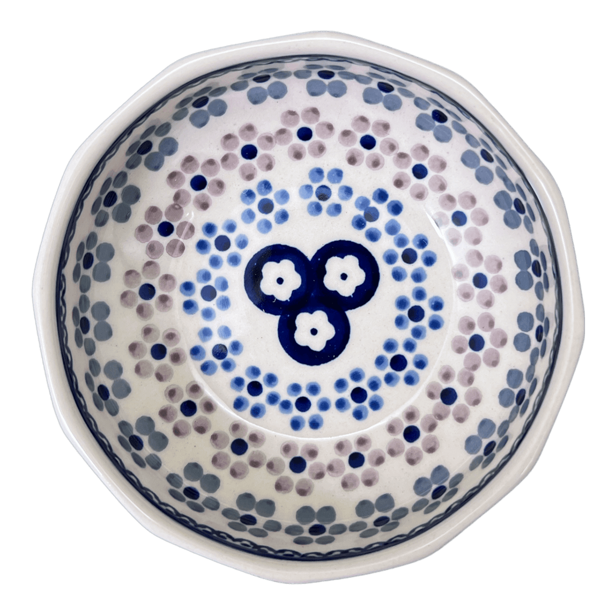 Bowl, Multiangular, 5" in "Floral Chain" by Manufaktura | M058T-EO37