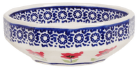 A picture of a Polish Pottery Multangular Bowl (Poppy Garden) | M058T-EJ01 as shown at PolishPotteryOutlet.com/products/multi-angular-multi-use-bowl-poppy-garden
