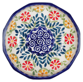 Polish Pottery Multangular Bowl (Flower Power) | M058T-JS14 Additional Image at PolishPotteryOutlet.com