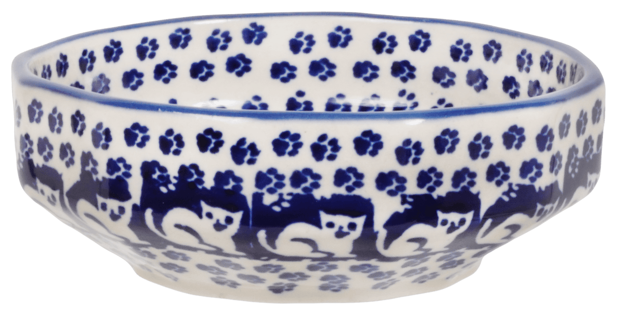 Bowl, Multiangular, 5" in "Kitty Cat Path" by Manufaktura | M058T-KOT6