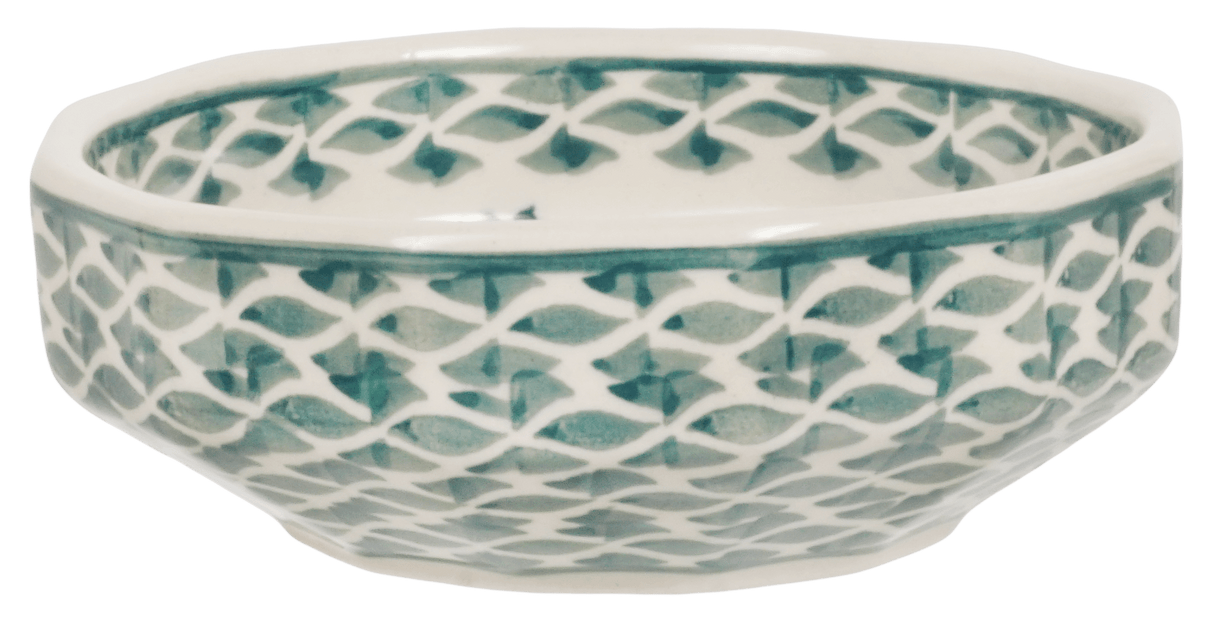 Bowl, Multiangular, 5" in "Woven Pansies" by Manufaktura | M058T-RV