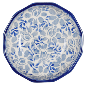 Polish Pottery Multangular Bowl (English Blue) | M058U-AS53 Additional Image at PolishPotteryOutlet.com