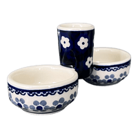 A picture of a Polish Pottery Salt & Pepper Cellar (Floral Chain) | M067T-EO37 as shown at PolishPotteryOutlet.com/products/salt-pepper-cellar-set-floral-chain-m067t-eo37