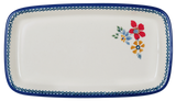 Butter Dish, American, 4" x 7.5" in "Ruby Bouquet" by Manufaktura | M074S-DPCS