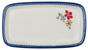 Polish Pottery American Butter Dish (Ruby Bouquet) | M074S-DPCS Additional Image at PolishPotteryOutlet.com