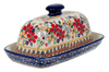 Polish Pottery American Butter Dish (Ruby Duet) | M074S-DPLC at PolishPotteryOutlet.com
