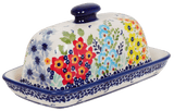 Butter Dish, American, 4" x 7.5" in "Brilliant Garden" by Manufaktura | M074S-DPLW
