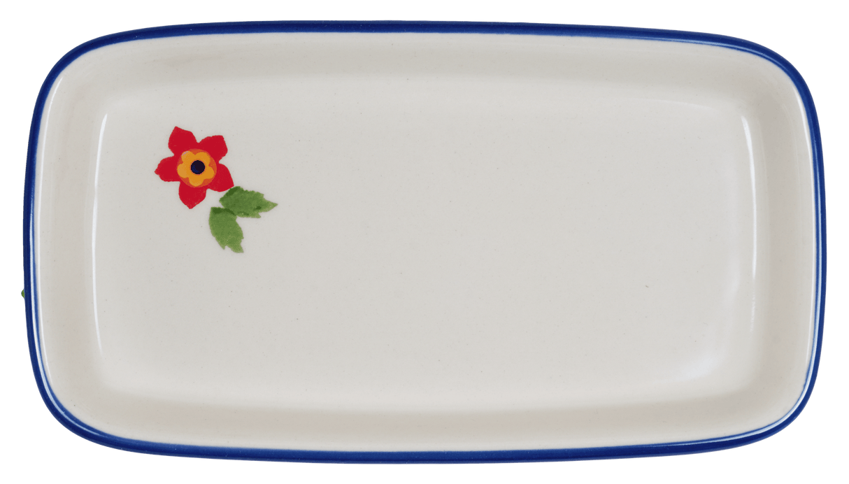 Butter Dish, American, 4" x 7.5" in "Brilliant Garden" by Manufaktura | M074S-DPLW