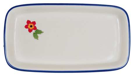 Butter Dish, American, 4" x 7.5" in "Brilliant Garden" by Manufaktura | M074S-DPLW