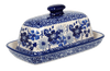 Polish Pottery American Butter Dish (Blue Life) | M074S-EO39 at PolishPotteryOutlet.com