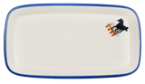 Butter Dish, American, 4" x 7.5" in "Wild Horses" by Manufaktura | M074S-INK1