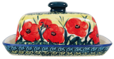Butter Dish, American, 4" x 7.5" in "Poppies in Bloom" by Manufaktura | M074S-JZ34