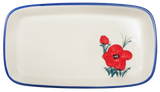 Butter Dish, American, 4" x 7.5" in "Poppies in Bloom" by Manufaktura | M074S-JZ34