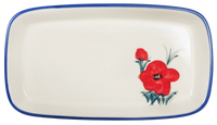 A picture of a Polish Pottery American Butter Dish (Poppies in Bloom) | M074S-JZ34 as shown at PolishPotteryOutlet.com/products/american-butter-dish-poppies-in-bloom