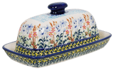 Butter Dish, American, 4" x 7.5" in "Pastel Garden" by Manufaktura | M074S-JZ38