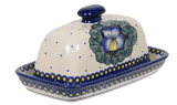 Butter Dish, American, 4" x 7.5" in "Pansies" by Manufaktura | M074S-JZB