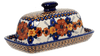 Polish Pottery American Butter Dish (Bouquet in a Basket) | M074S-JZK at PolishPotteryOutlet.com