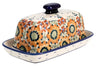 Polish Pottery Butter Dish, American, 4" x 7.5" in "Autumn Harvest" by Manufaktura | M074S-LB at PolishPotteryOutlet.com