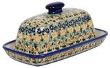 Butter Dish, American, 4" x 7.5" in "Perennial Garden" by Manufaktura | M074S-LM