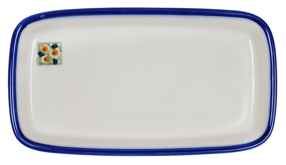 Butter Dish, American, 4" x 7.5" in "Perennial Garden" by Manufaktura | M074S-LM