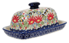 Polish Pottery American Butter Dish (Floral Fantasy) | M074S-P260 at PolishPotteryOutlet.com