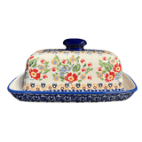 Butter Dish, American, 4" x 7.5" in "Poppy Persuasion" by Manufaktura | M074S-P265