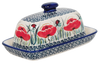 Polish Pottery American Butter Dish (Poppy Paradise) | M074S-PD01 at PolishPotteryOutlet.com
