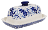 Butter Dish, American, 4" x 7.5" in "Duet in Blue & White" by Manufaktura | M074S-SB04