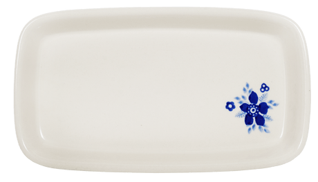 Butter Dish, American, 4" x 7.5" in "Duet in Blue & White" by Manufaktura | M074S-SB04